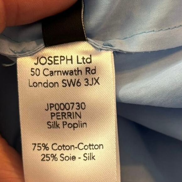 Joseph 34 US 2 Perrin Tie front Cotton Silk Blend
Poplin Midi Skirt Light Blue - Picture 6 of 7